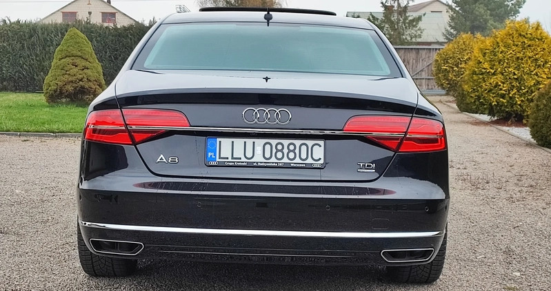 Audi A8 cena 127700 przebieg: 77200, rok produkcji 2015 z Łuków małe 379